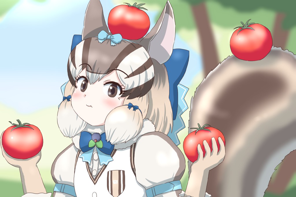 1girl, animal_costume, animal_ear_fluff, animal_ears, bow, bowtie, brown_eyes, brown_hair