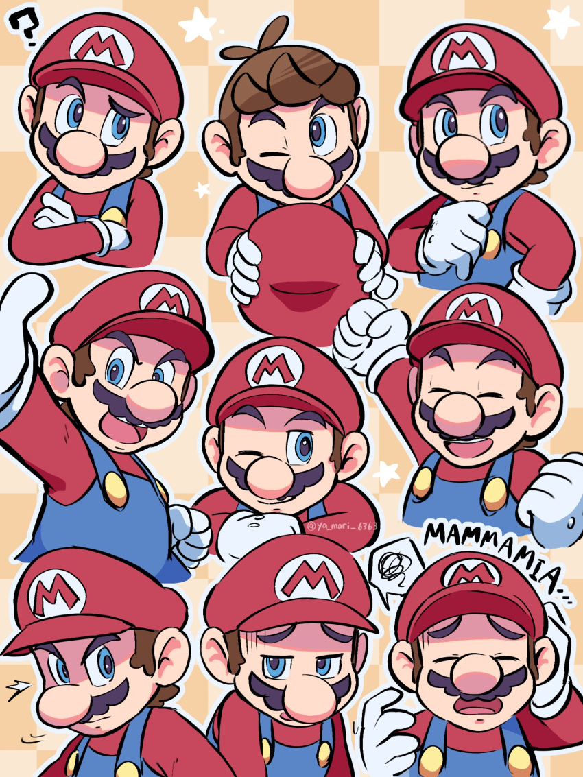 1boy, :d, ;), =_=, ?, ^_^, big_nose, blue_eyes