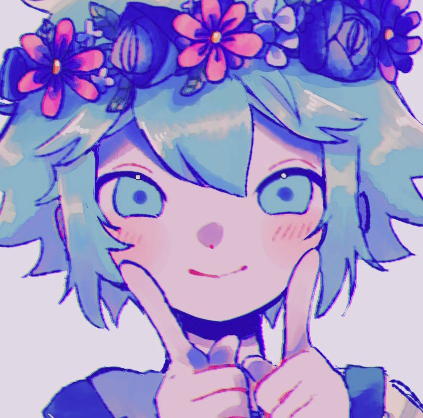 1boy, basil_(omori), blush, close-up, closed_mouth, flower, green_eyes, green_hair