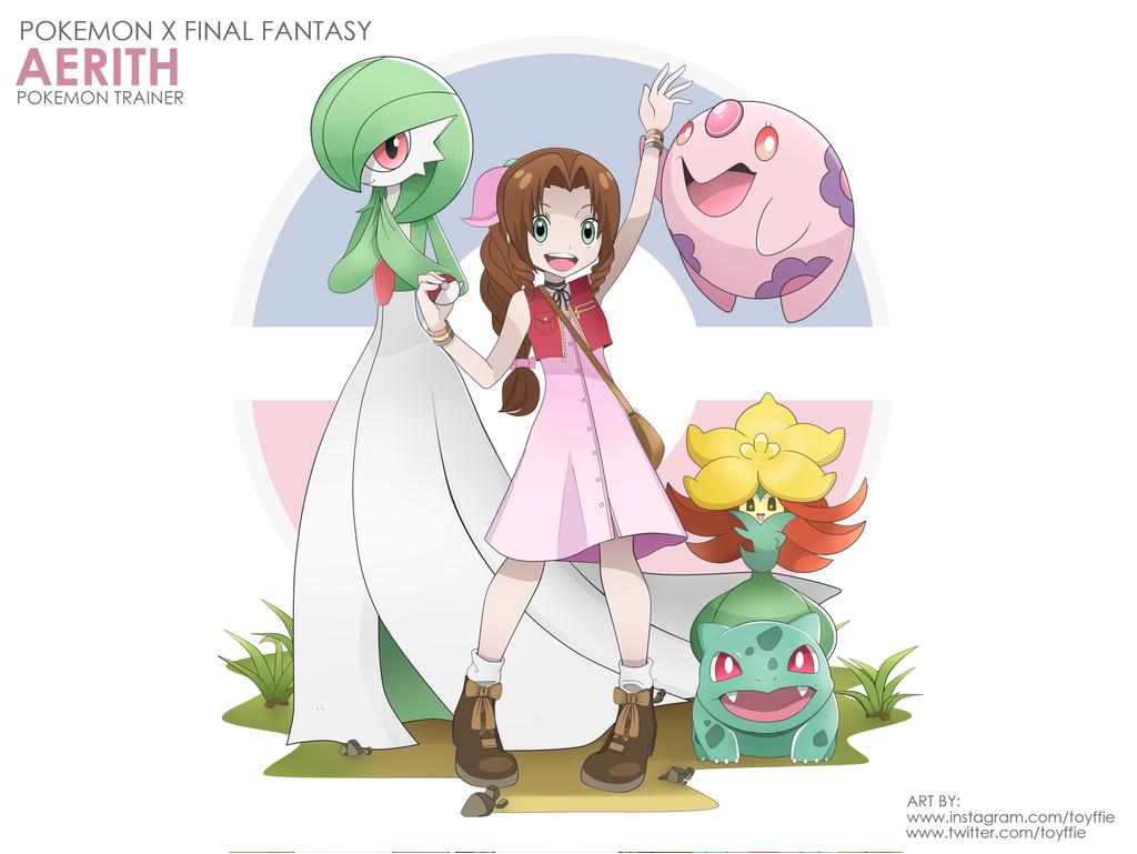 1girl, aerith_gainsborough, alternate_costume, bag, bangle, bangs, bare_shoulders, black_choker