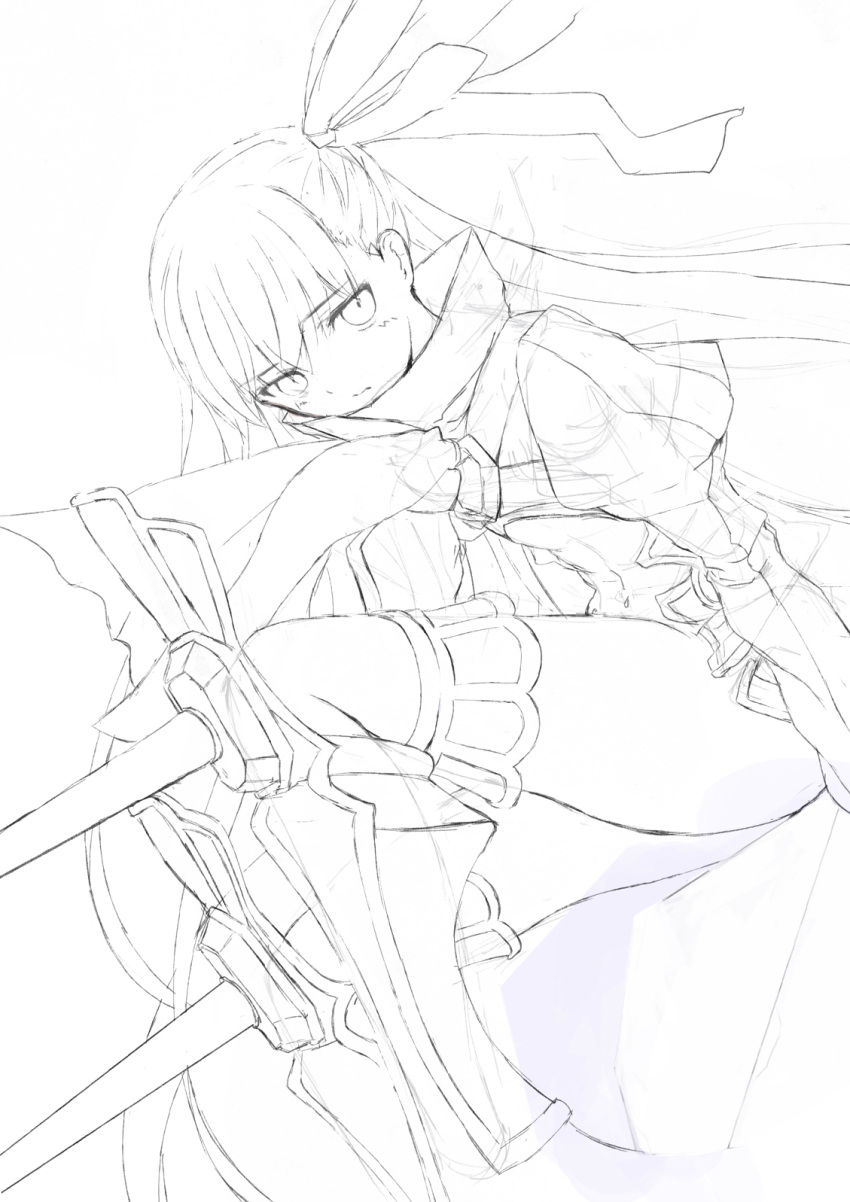 1girl, asagi_(kabocha_oukoku), bangs, belt, closed_mouth, dutch_angle, fate/extra, fate/extra_ccc