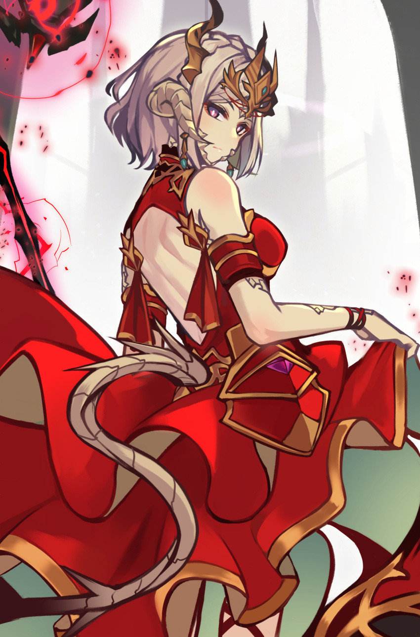 1girl, au_ra, avatar_(ff14), closed_mouth, curled_horns, dragon_girl, dragon_horns, dragon_tail