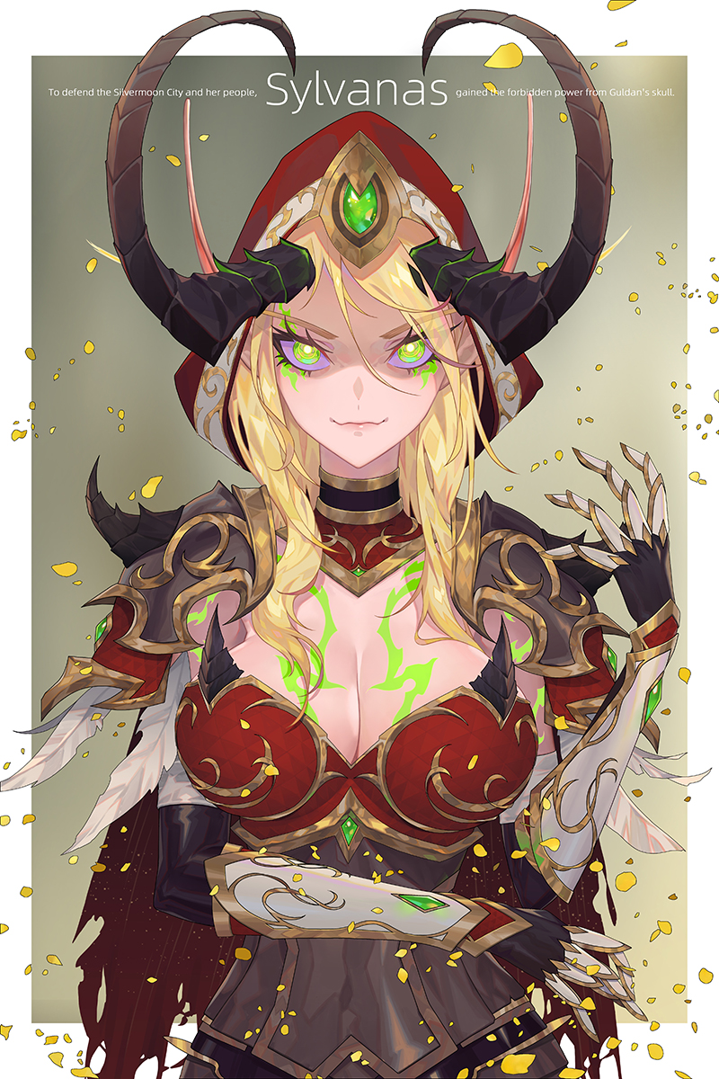 alternate_costume, armor, blood_elf_(warcraft), demon_horns, demon_hunter, demon_hunter_(warcraft), elf, gauntlets