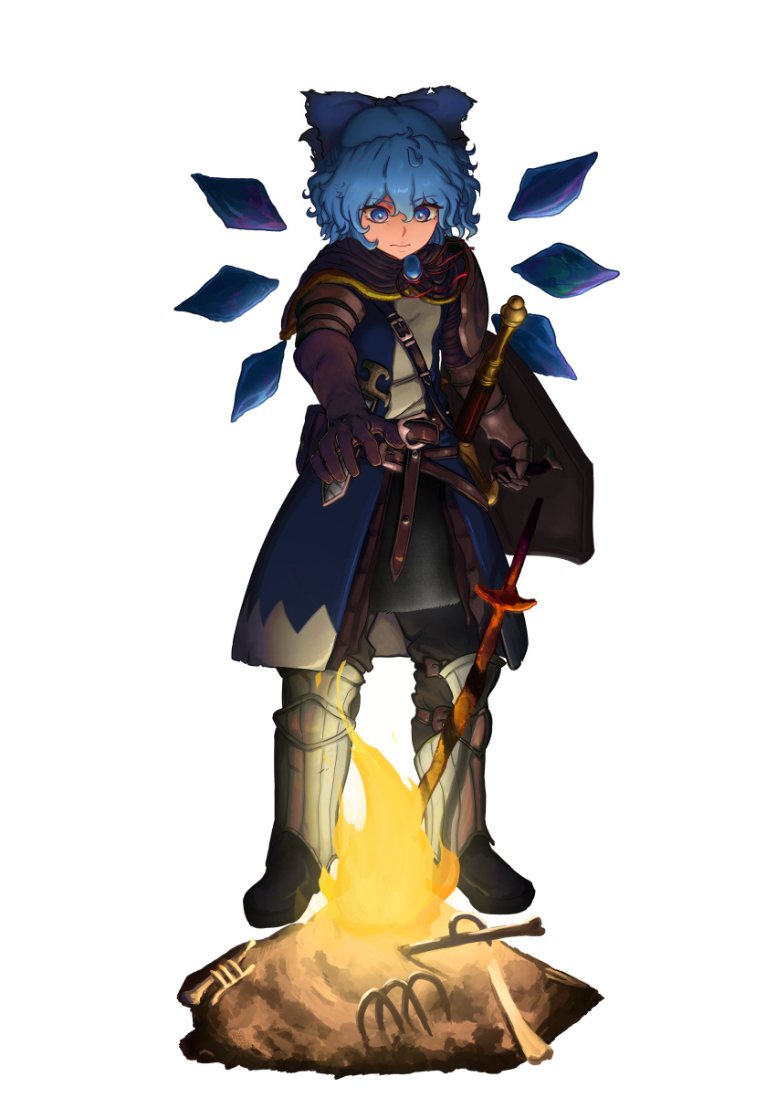 1girl, absurdres, adapted_costume, alternate_costume, armor, asymmetrical_armor, belt, belt_buckle