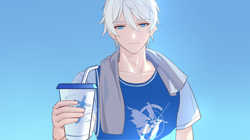 1boy, blue_eyes, closed_mouth, collarbone, gradient, gradient_background, highres, honkai_(series)
