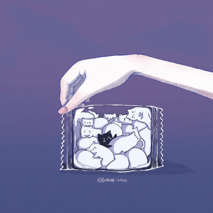 animated, animated_gif, artist_name, black_cat, cat, maoi, open_wrapper, original