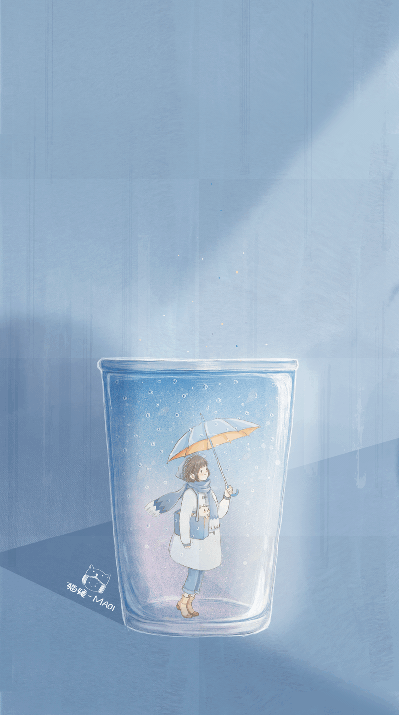 1girl, animated, animated_gif, artist_name, bag, blue_theme, brown_nails, cat