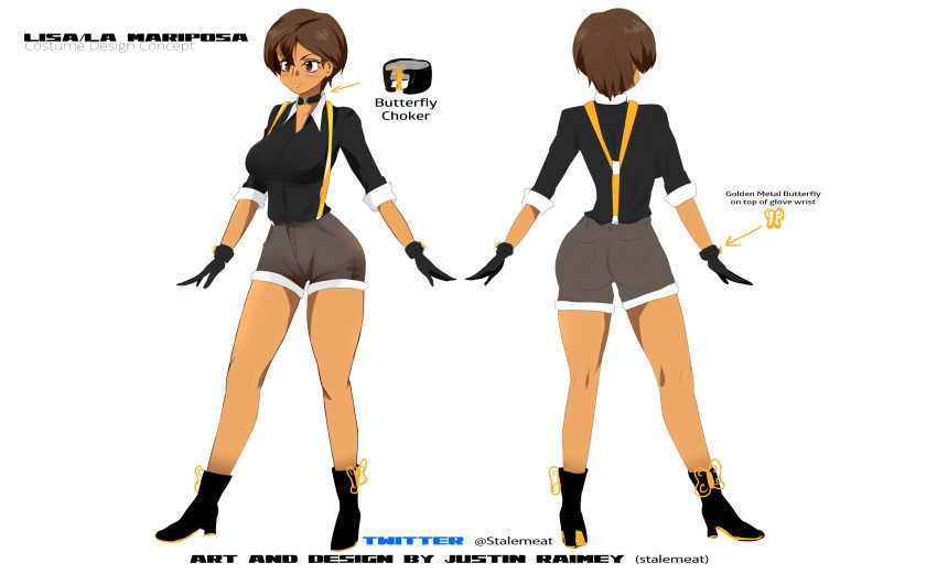 1girl, absurdres, alternate_costume, alternate_design, black_gloves, bug, butterfly, choker