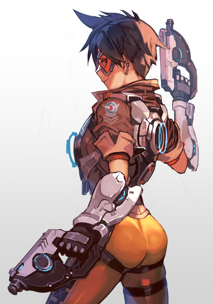 1girl, ass, bangs, bodysuit, bomber_jacket, breasts, brown_eyes, brown_hair