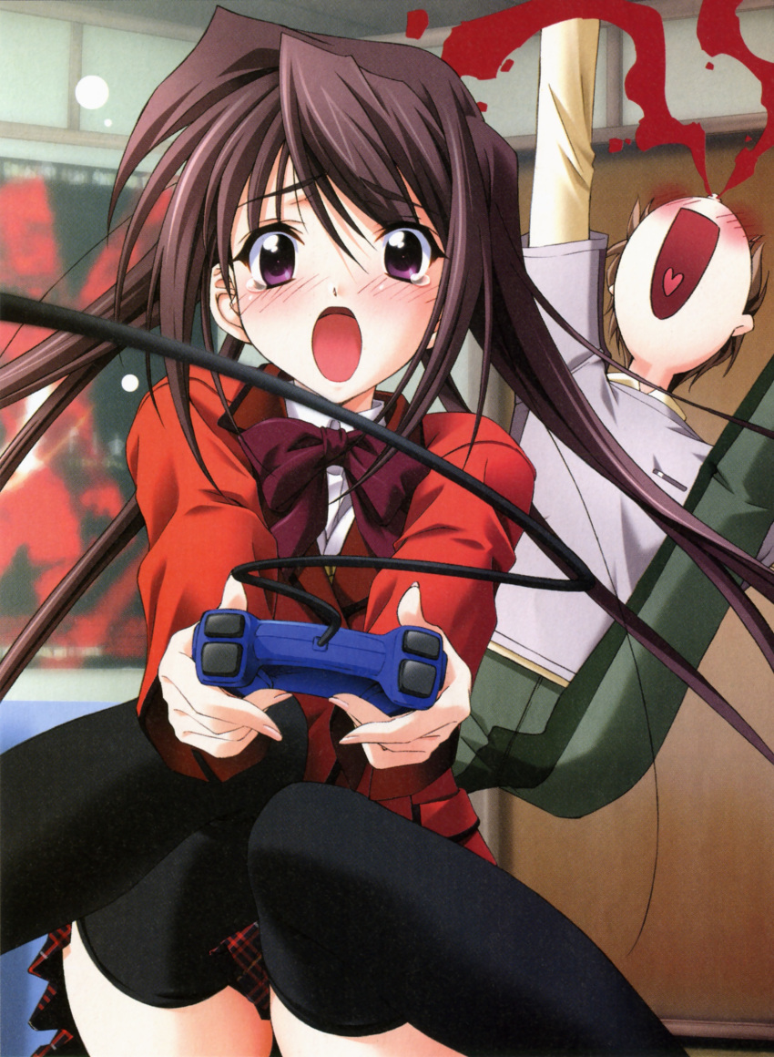 hina_asuka, koshimizu_takayuki, matsuo_yukihiro, memories_off, memories_off_5, ozu_shuuji, seifuku, thigh-highs