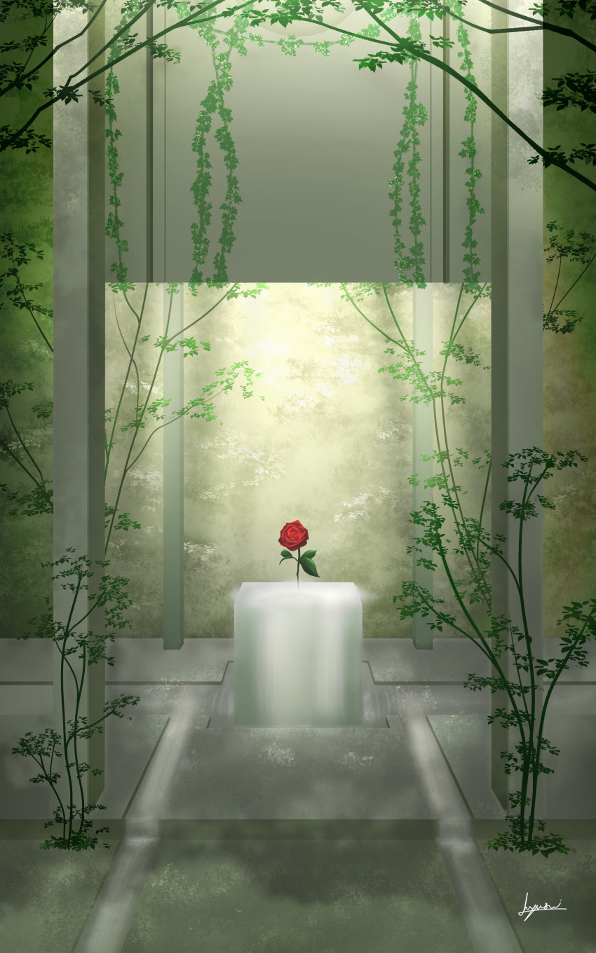 absurdres, artist_name, day, fantasy, flower, h_yuusui, highres, light