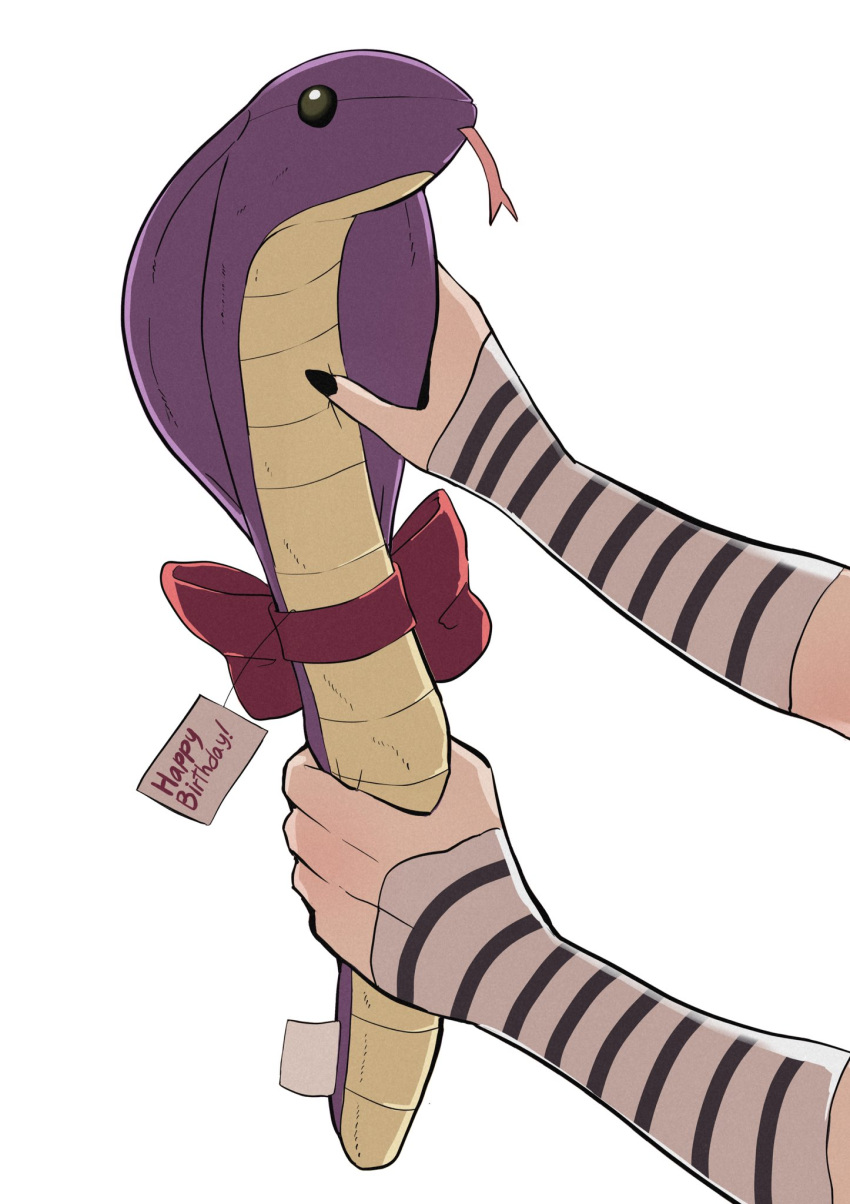 1girl, black_nails, blythe_(francisco_mon), bow, francisco_mon, happy_birthday, highres, holding