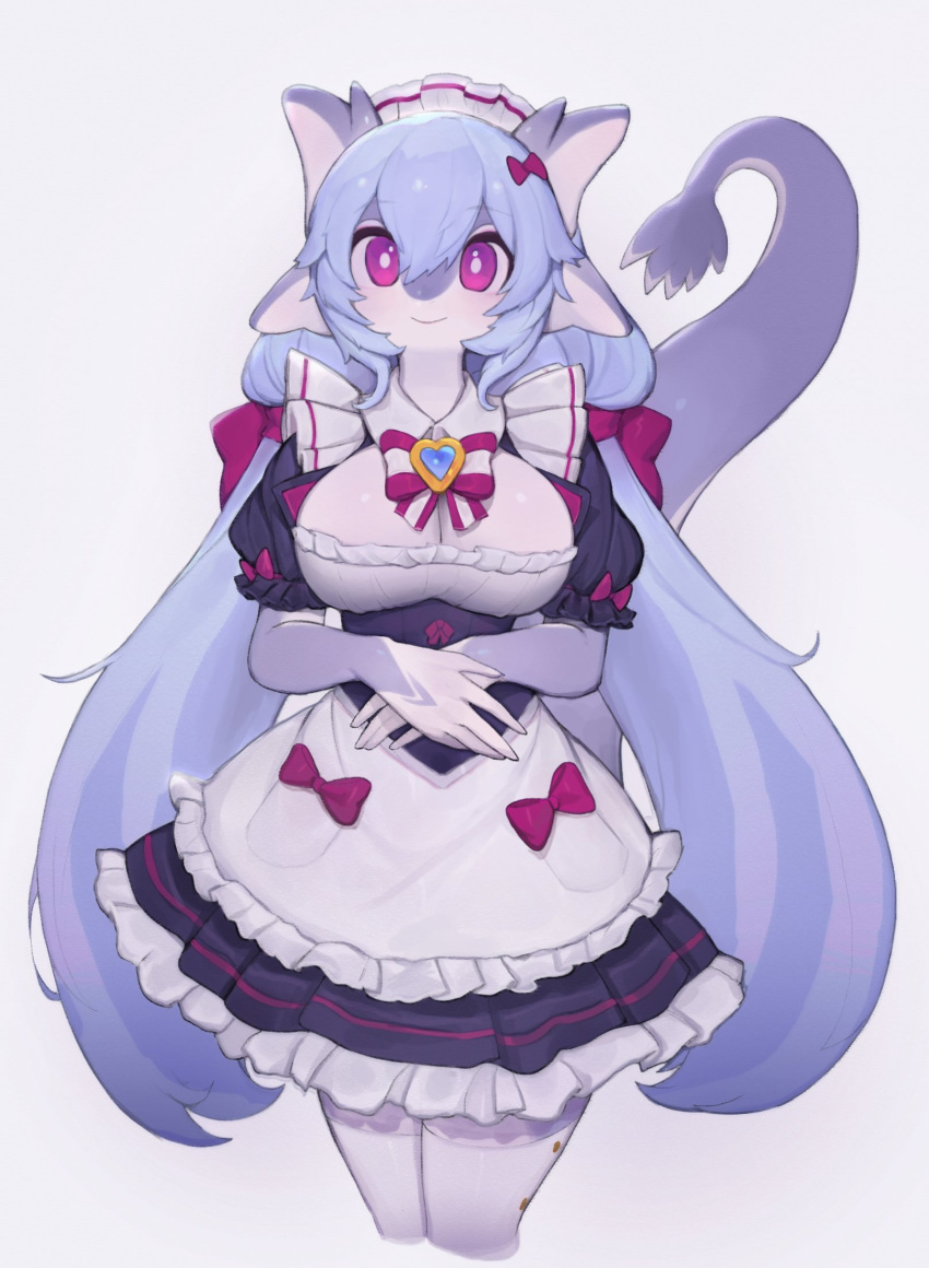 breasts, dragon_girl, duplicate, furry, furry_female, highres, long_hair, maid