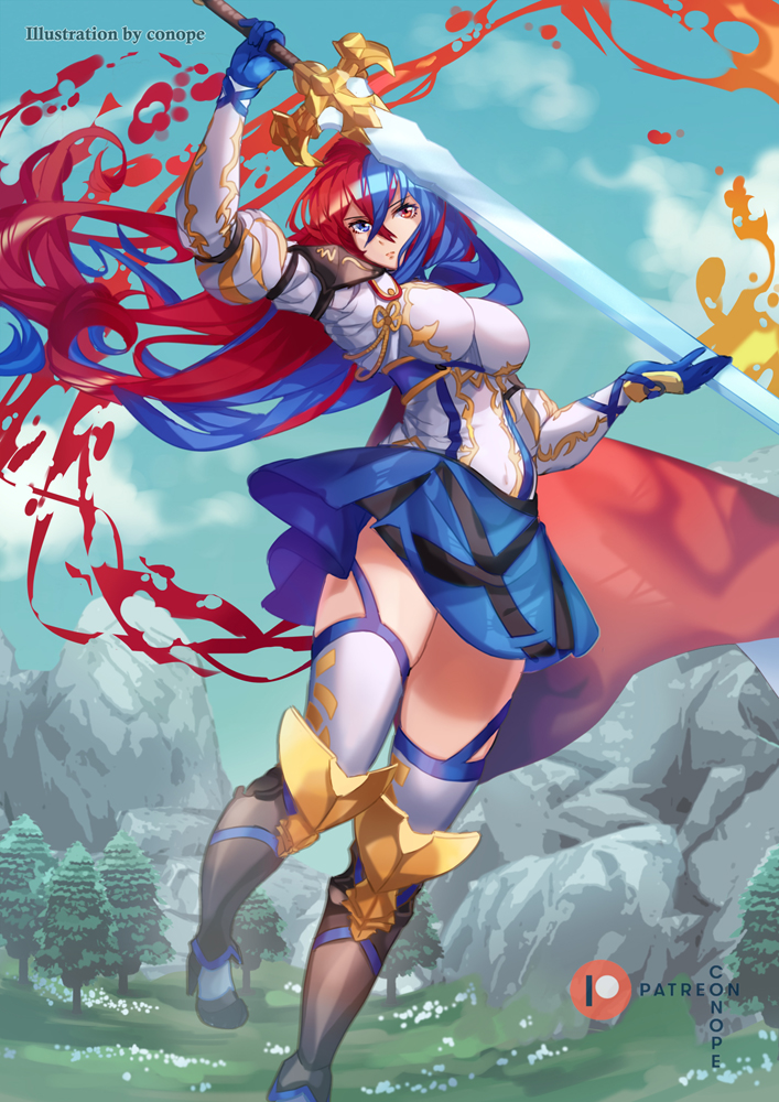 1girl, alear_(fire_emblem), alear_(fire_emblem)_(female), armor, bangs, blue_eyes, blue_hair, breasts