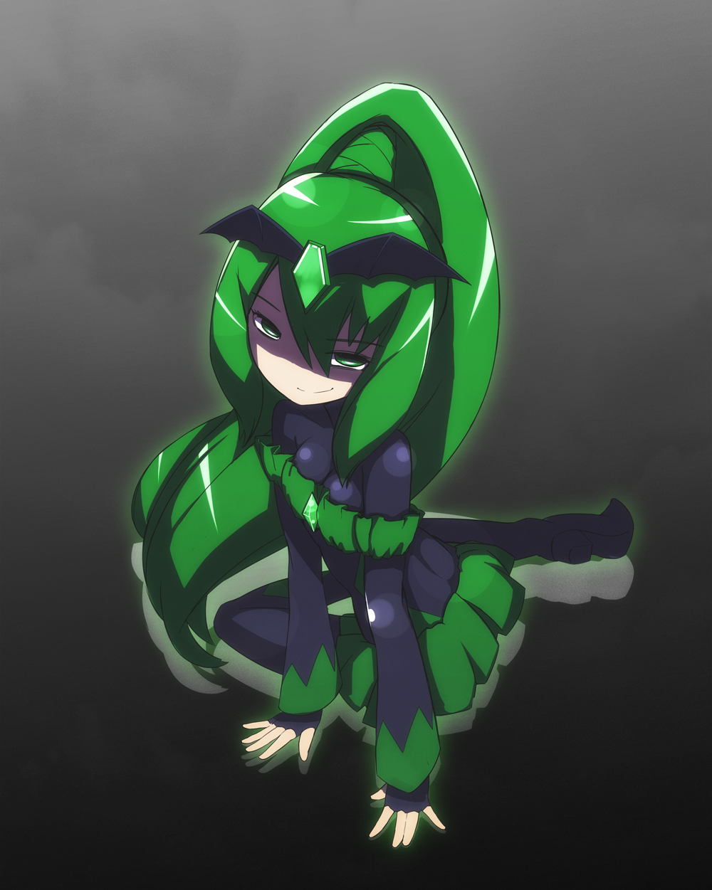 bad_end_march, bad_end_precure, black_bodysuit, black_headwear, bodysuit, breasts, corruption, dark_persona