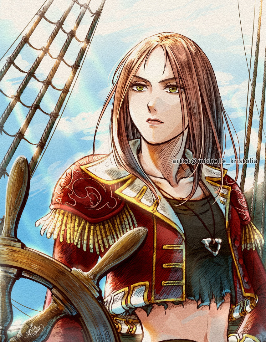 boat, cropped_torso, gensou_suikoden, gensou_suikoden_iv, highres, kika_(suikoden), long_hair, michelle_kristolia