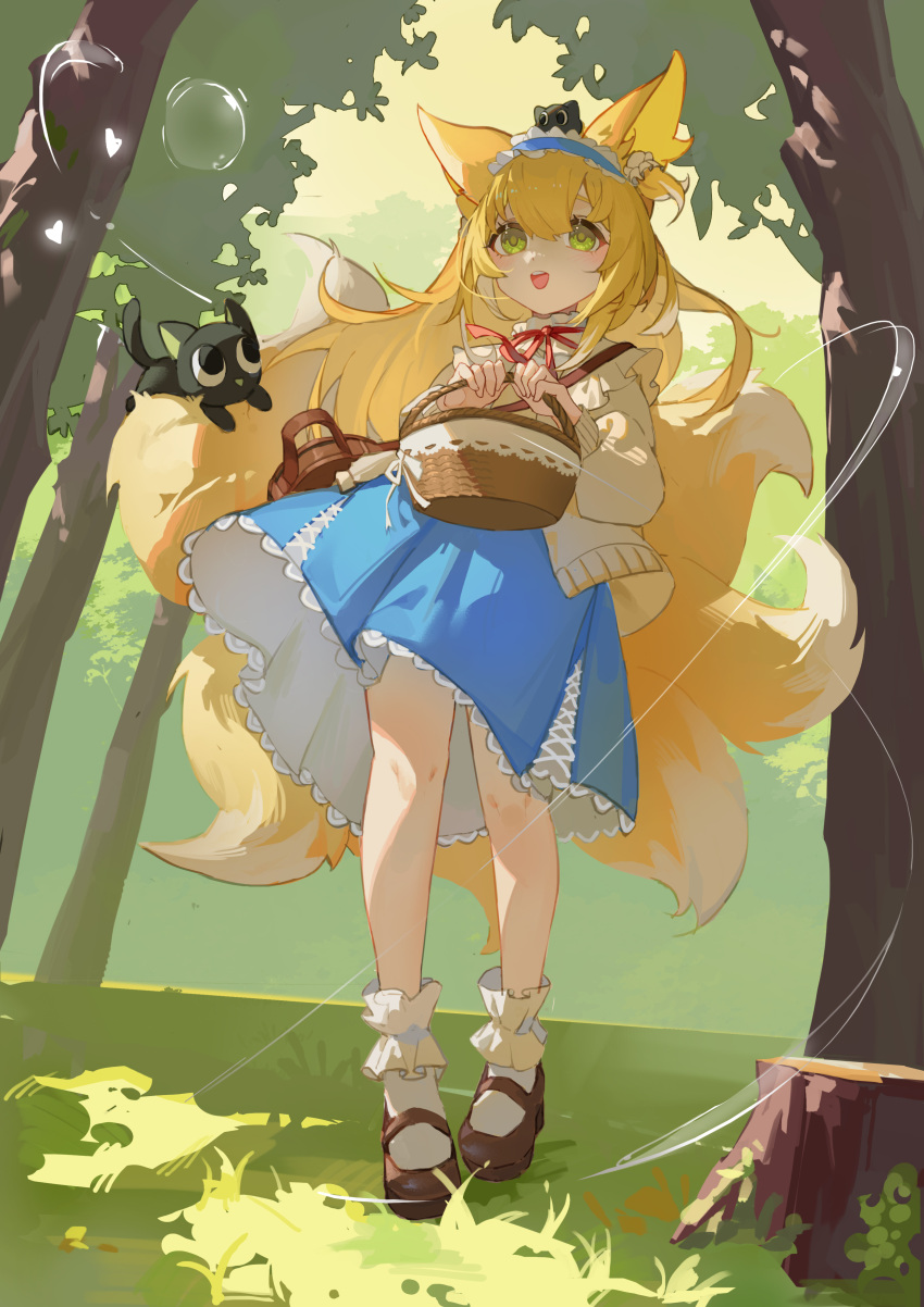 1girl, :d, absurdres, animal, animal_ears, arknights, bag, bangs
