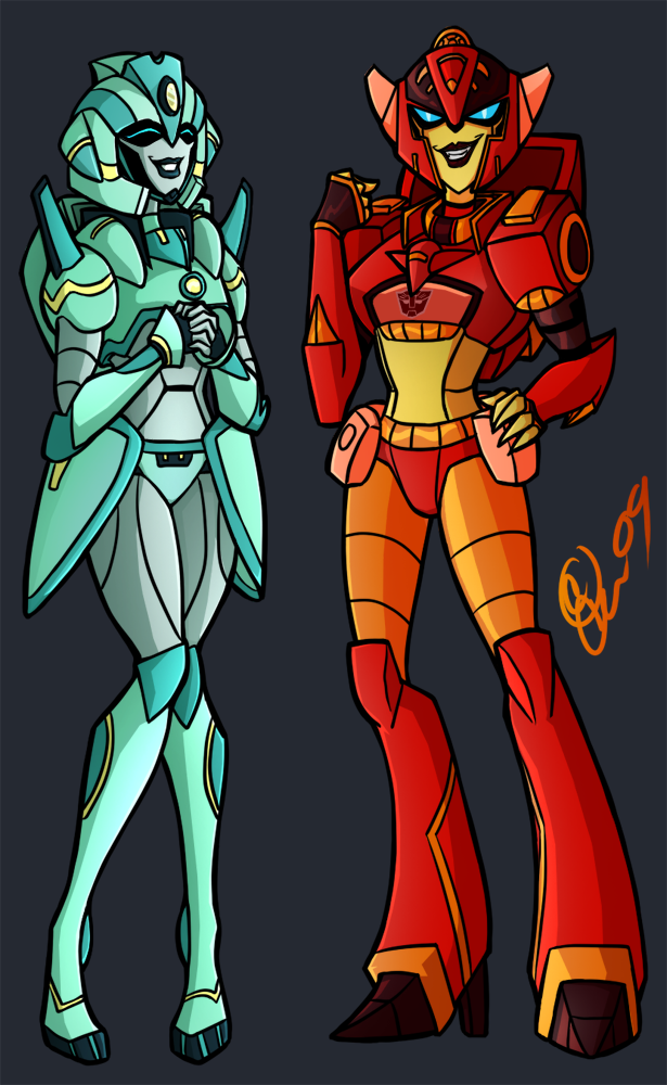 2girls, alien, bhs-archetyperex, blue_eyes, breasts, curvy, firestar_(transformers), green_panties