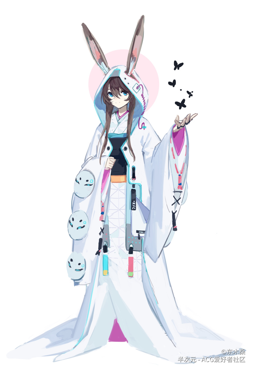 1girl, absurdres, alternate_costume, amiya_(arknights), animal_ears, arknights, blue_eyes, brown_hair