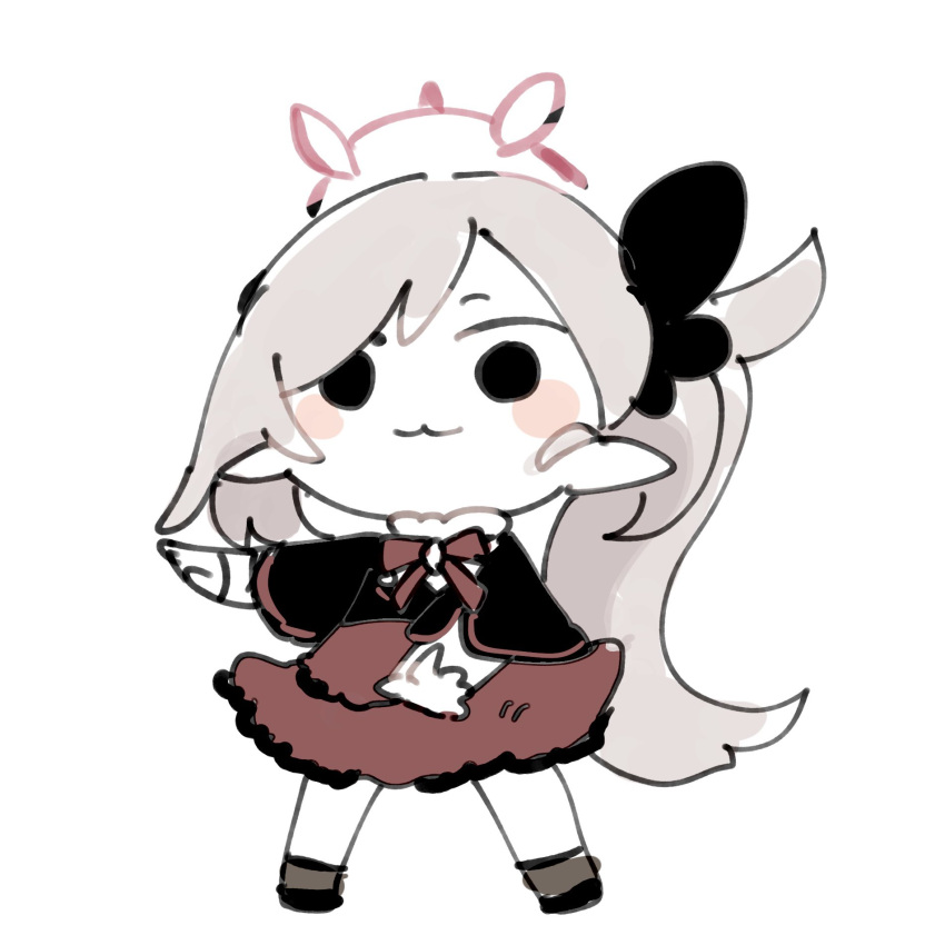 1girl, :3, blue_archive, bow, bowtie, byako_(srktn), chads_dancing_to_california_gurls_(meme), chibi