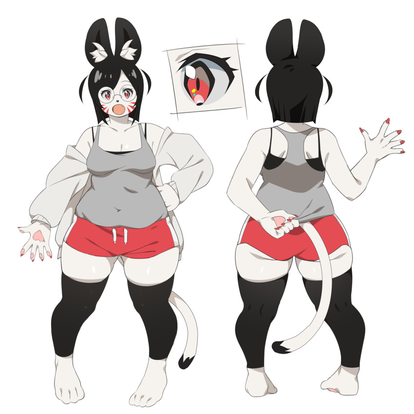 1girl, absurdres, animal_ears, animal_hands, cat_ears, from_behind, furry, furry_female