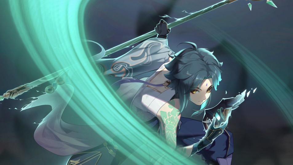 1boy, bare_shoulders, black_gloves, black_pants, boots, chinese_clothes, closed_mouth, genshin_impact