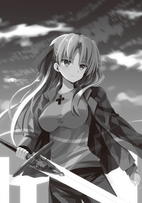 1girl, bangs, breasts, campione!, closed_mouth, cowboy_shot, earrings, erica_blandelli
