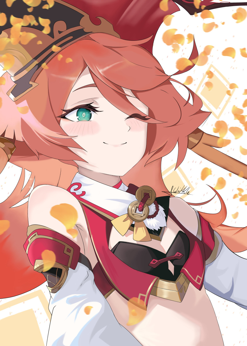 1girl, absurdres, bangs, breasts, chinese_clothes, commentary_request, genshin_impact, gloves