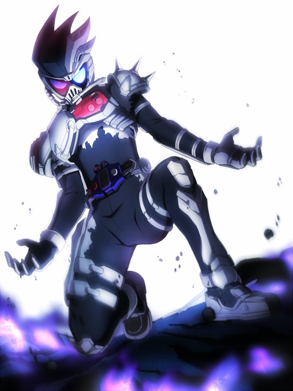 1boy, armor, asumakobayashi, black_bodysuit, black_hair, blue_eyes, bodysuit, bone_armor