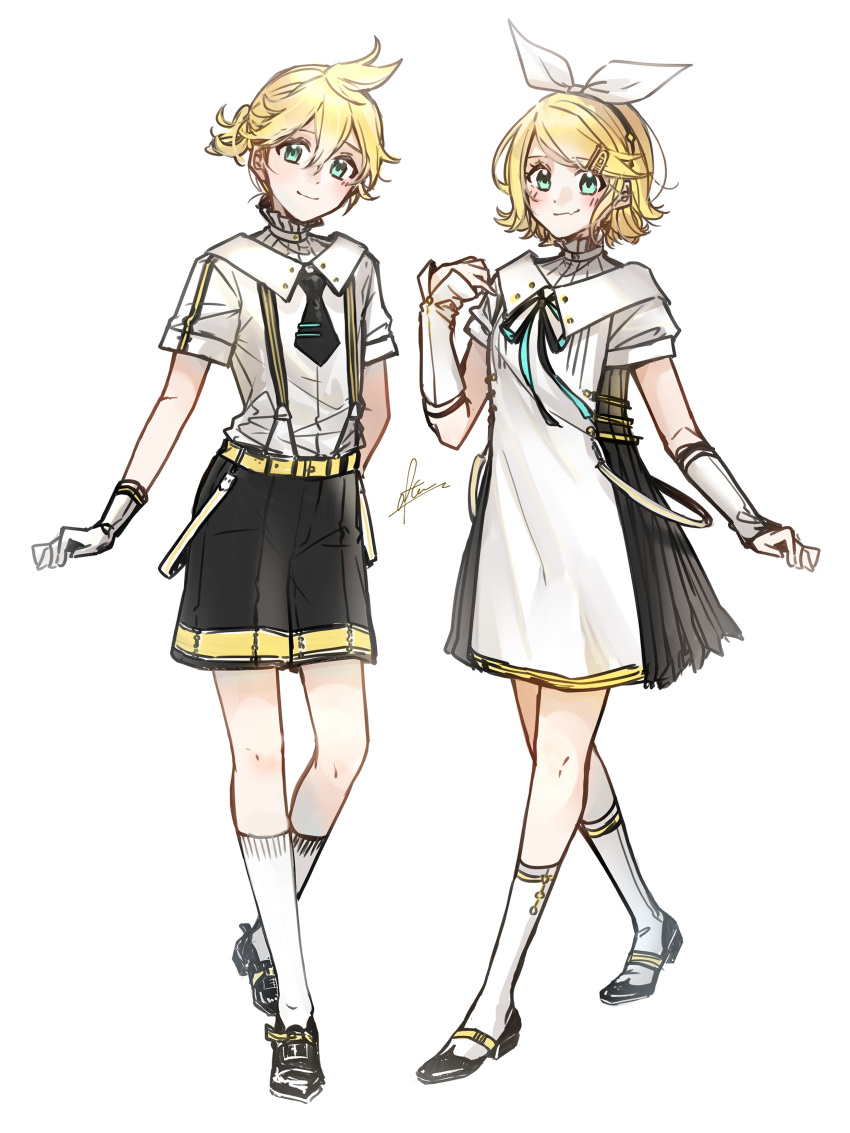 1boy, 1girl, absurdres, after0217, aqua_eyes, bangs, black_footwear, black_necktie