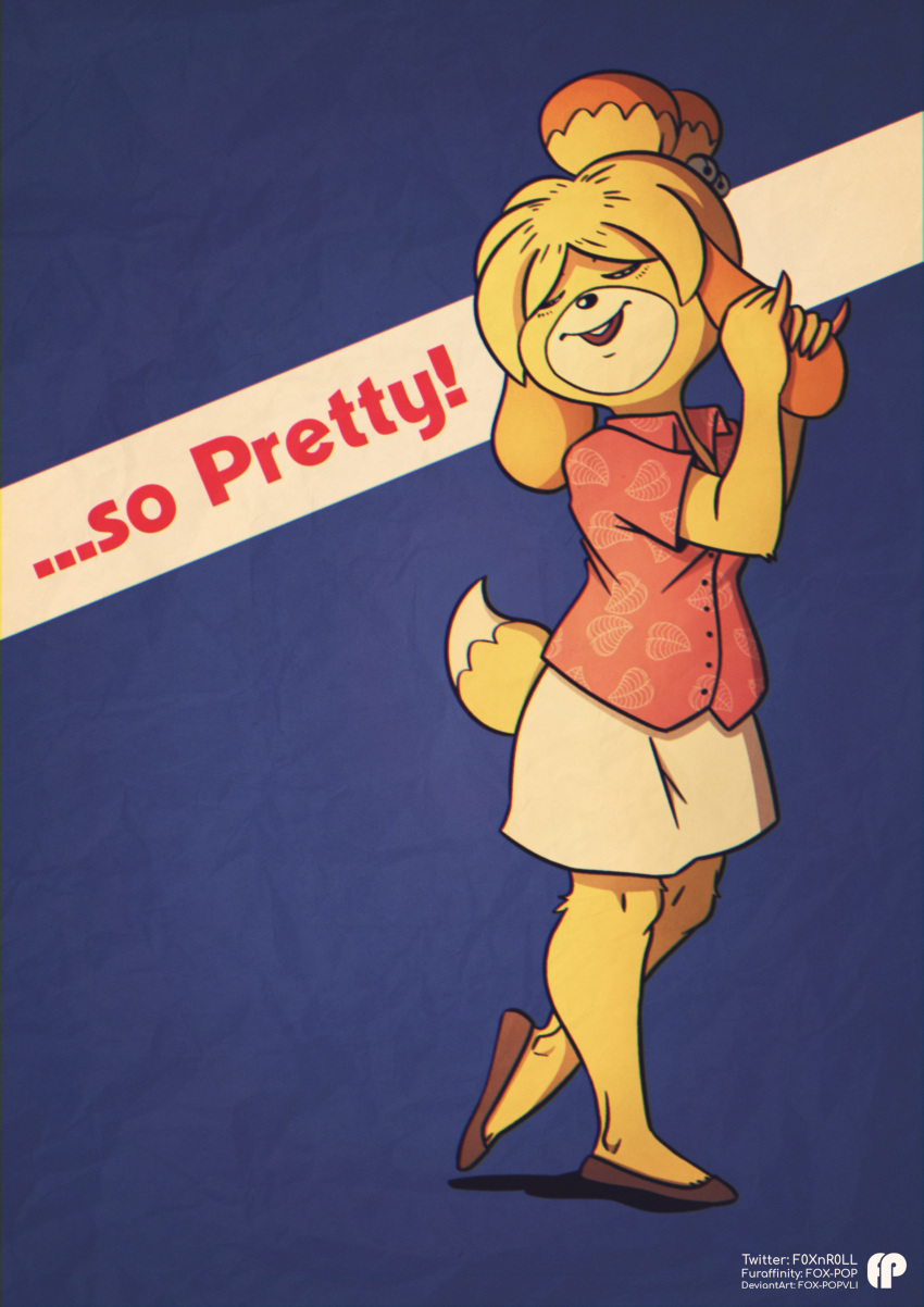 1girl, absurdres, animal_crossing, animal_ears, animal_nose, artist_name, bangs, bell