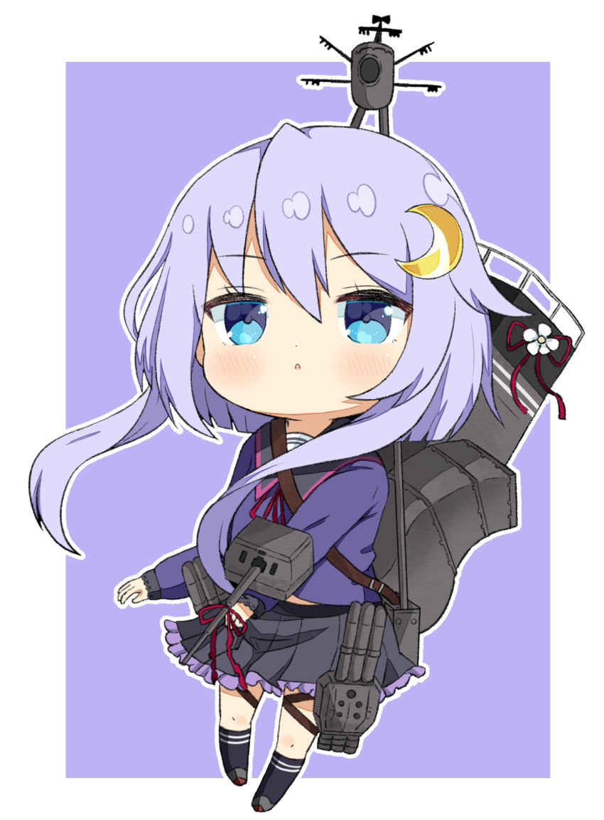 1girl, black_skirt, black_socks, blue_eyes, blue_serafuku, blush, character_name, chibi