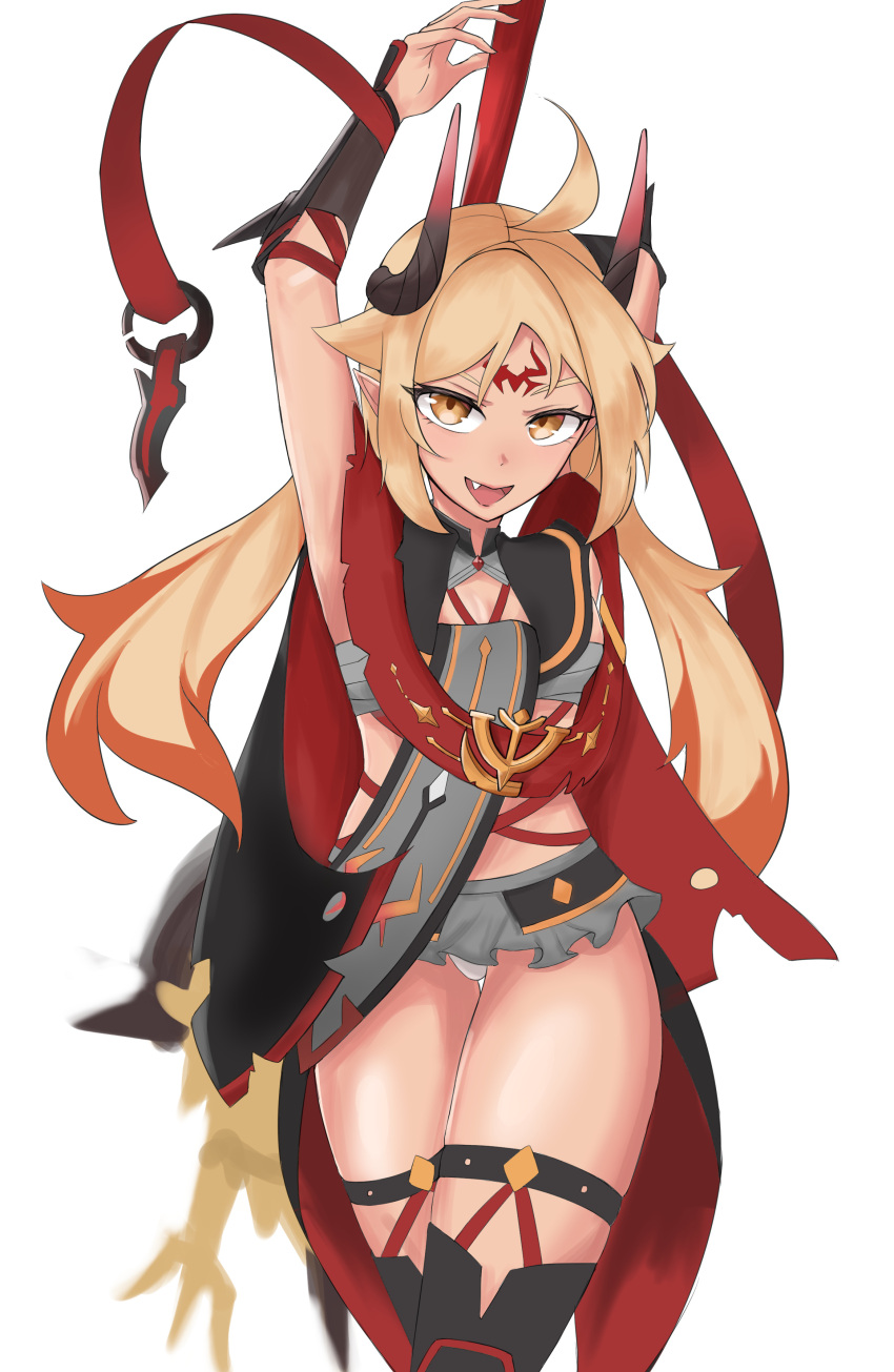 absurdres, apocalypse_ravi_(epic_seven), black_hair, breasts, demon_girl, demon_horns, epic_seven, highres