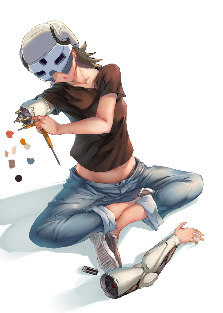 1girl, battery, breasts, collarbone, commentary, cyborg, elnora_samaya, gundam