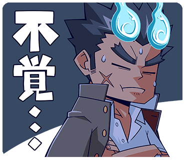 1boy, blue_background, blue_fire, blue_hair, chibi, closed_eyes, collared_shirt, cross_scar