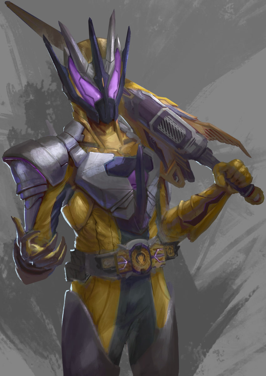 1boy, absurdres, armor, bodysuit, bug, driver_(kamen_rider), evil, foreshortening