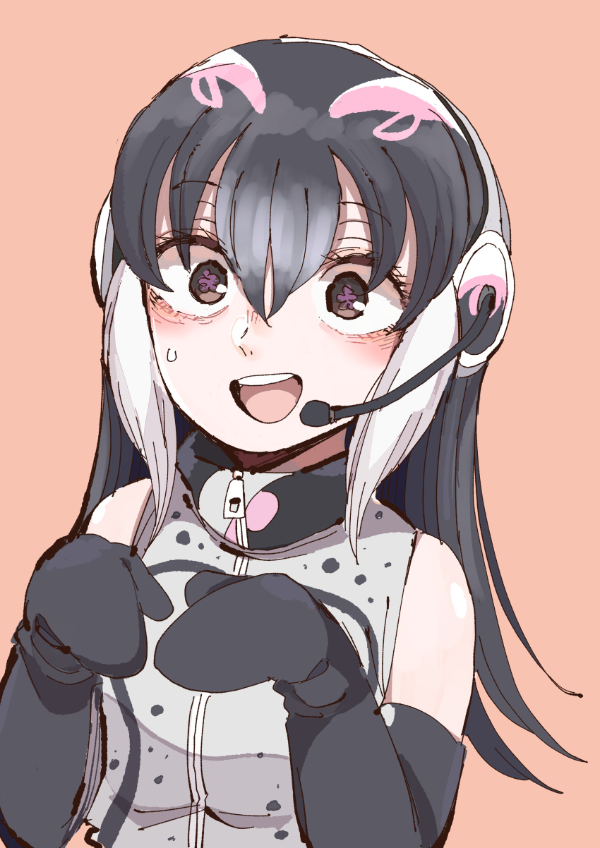 1girl, absurdres, african_penguin_(kemono_friends), animal_costume, black_eyes, black_gloves, black_hair, blush