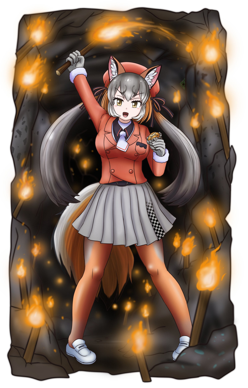 1girl, absurdres, adansosutega, animal_costume, animal_ear_fluff, animal_ears, blazer, extra_ears
