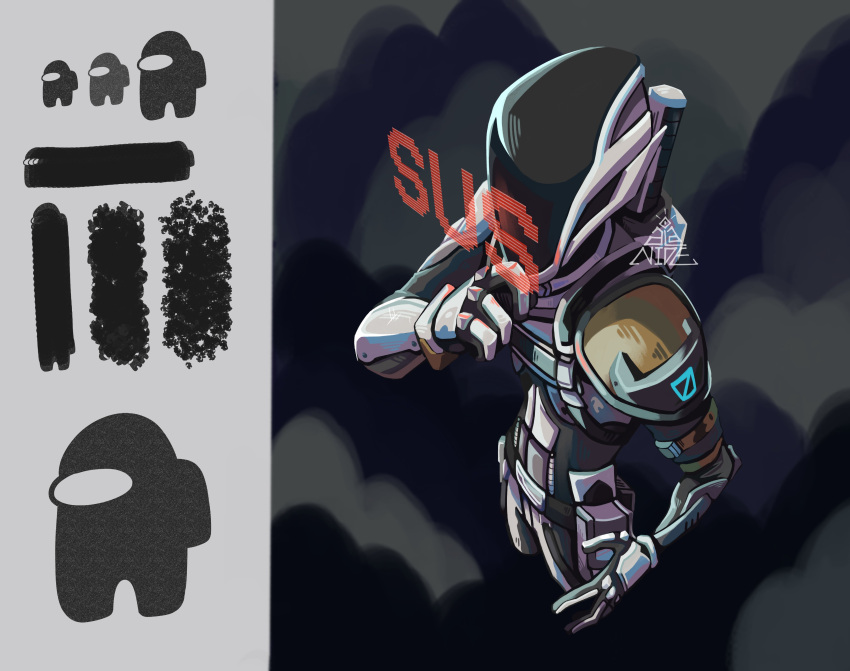absurdres, alanide, among_us, among_us_eyes_(meme), artist_logo, borderlands_(series), borderlands_2, crewmate_(among_us)