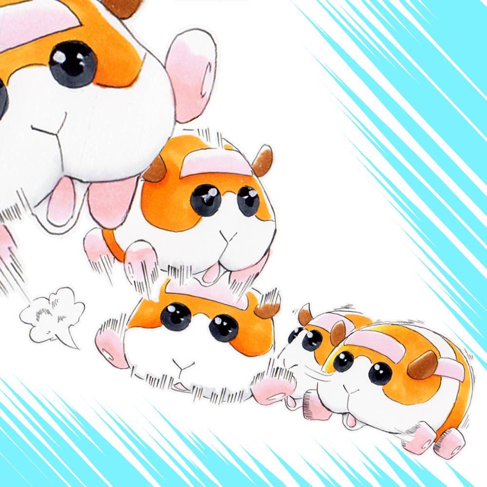 1other, afterimage, commentary_request, drifting, guinea_pig, marker_(medium), molcar, no_humans