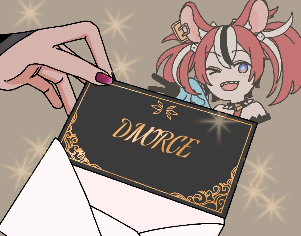 animal_ears, black_hair, blue_eyes, envelope, gorani_euak, hair_ornament, hakos_baelz, hololive, hololive_english, irys_(hololive), mouse_ears, mouse_girl, multicolored_hair, multiple_girls, redhead, spikes, streaked_hair, twintails, virtual_youtuber, white_hair