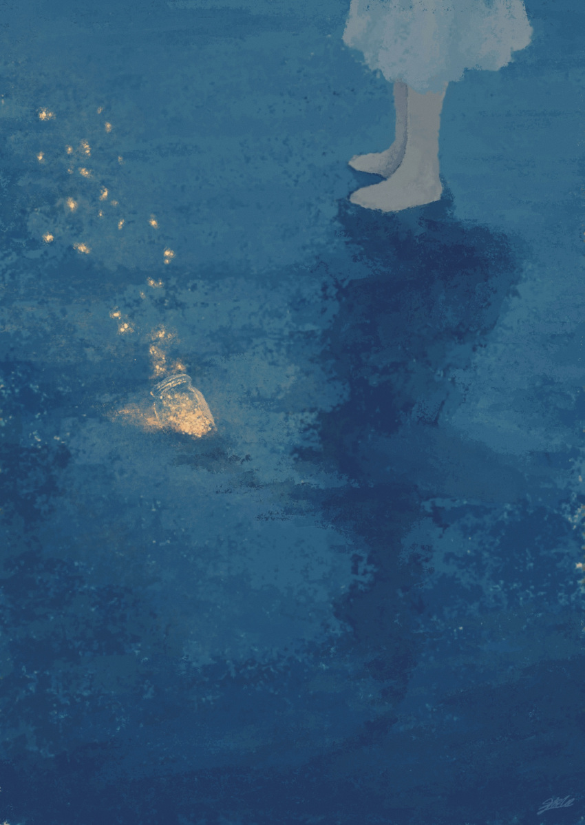 1girl, absurdres, dress, fantasy, glowing, highres, in_jar, jar