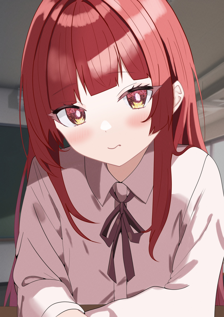 1girl, absurdres, blush, brown_eyes, child, highres, indoors, kanna_hm33