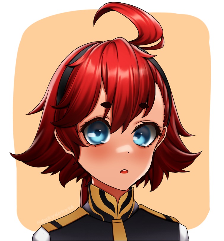 1girl, asymmetrical_hair, bangs, black_hairband, blue_eyes, dukyduky96, gundam, gundam_suisei_no_majo