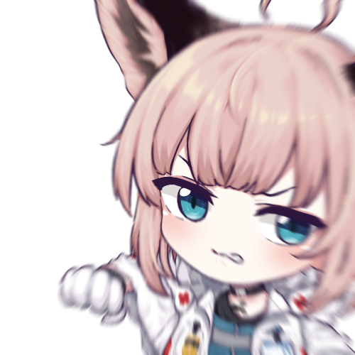 1girl, ahoge, animal_ears, arknights, black_choker, blue_eyes, brown_hair, choker