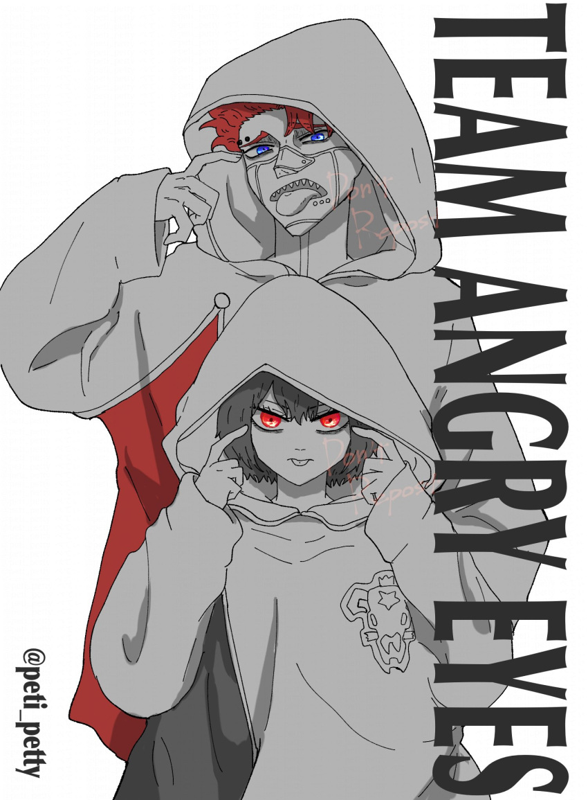 black_clover, black_hair, blue_eyes, cloak, highres, hood, hooded_cloak, peti_petty