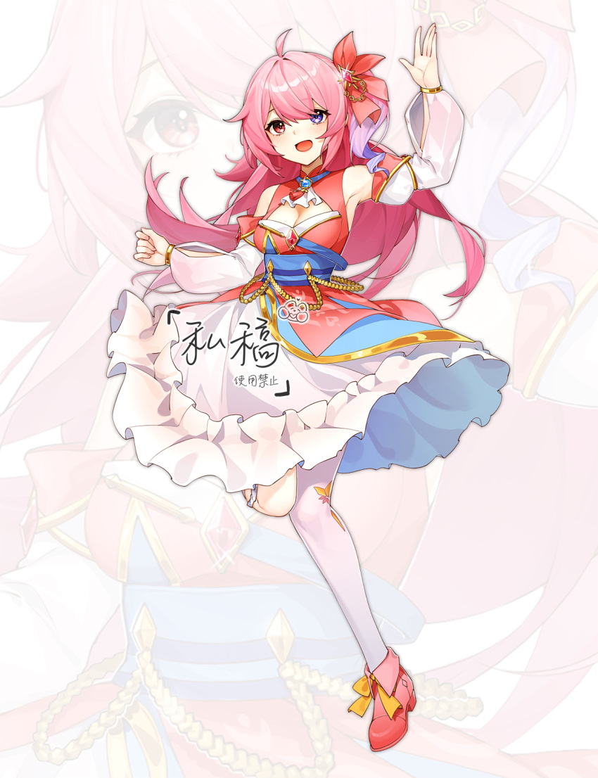 1girl, arm_up, bangs, breasts, eyebrows_hidden_by_hair, hair_ribbon, highres, long_hair