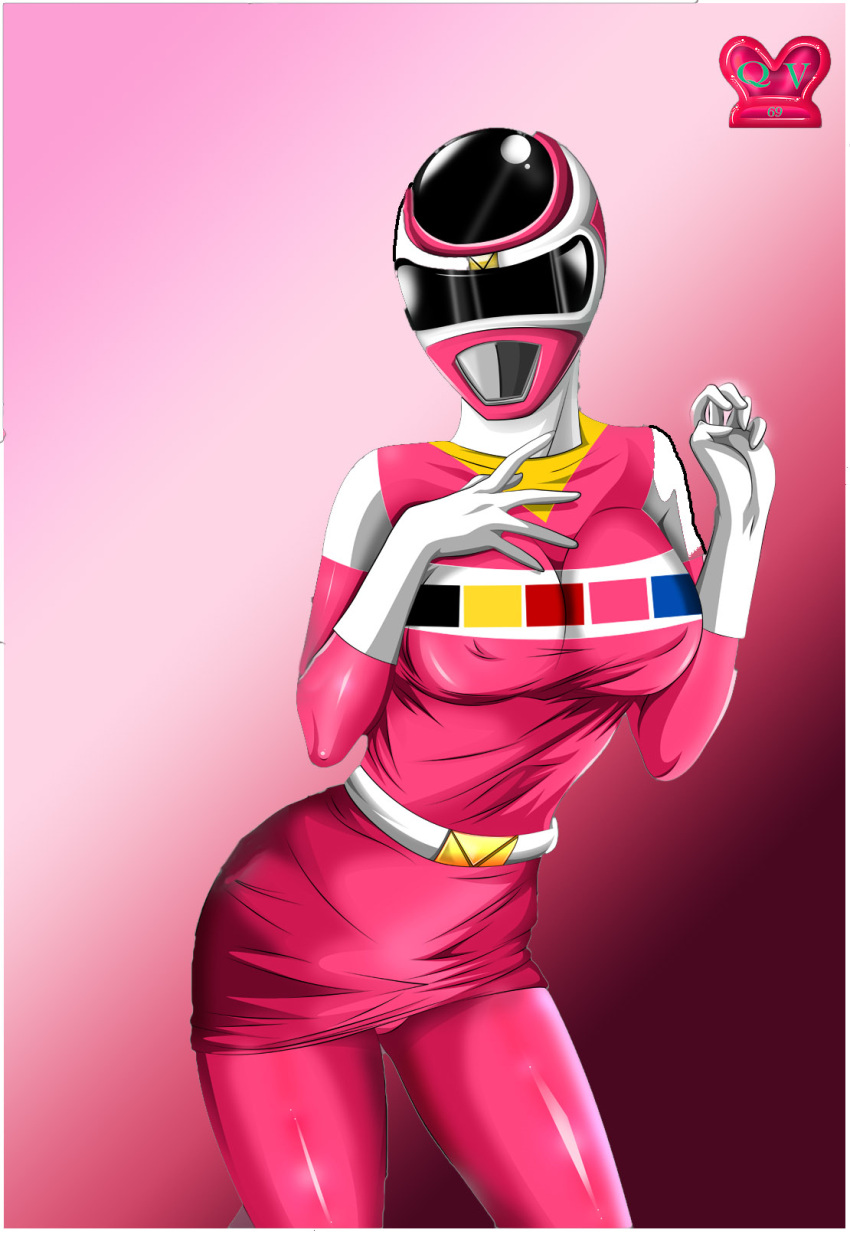 1girl, alluring, breasts, cassie_chan, denji_sentai_megaranger, highres, legs, megapink