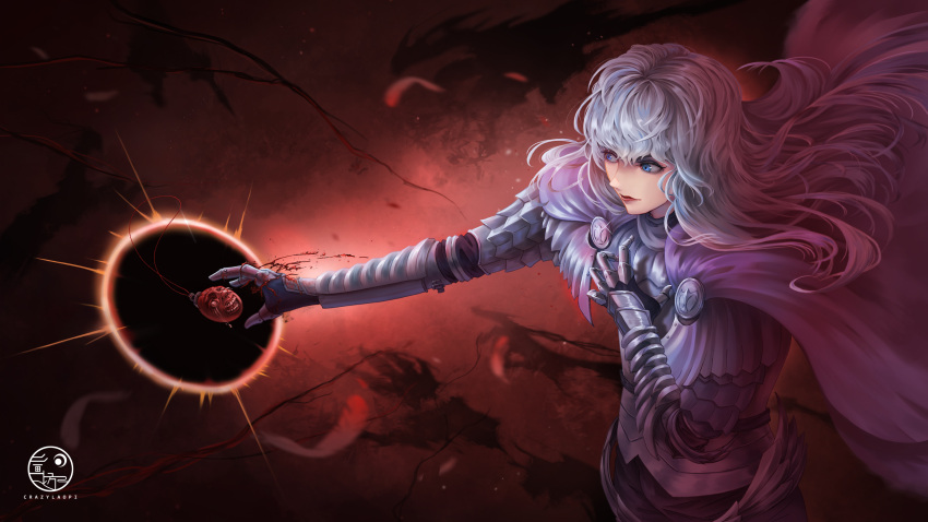 1boy, absurdres, androgynous, armor, behelit, berserk, black_hole, blood