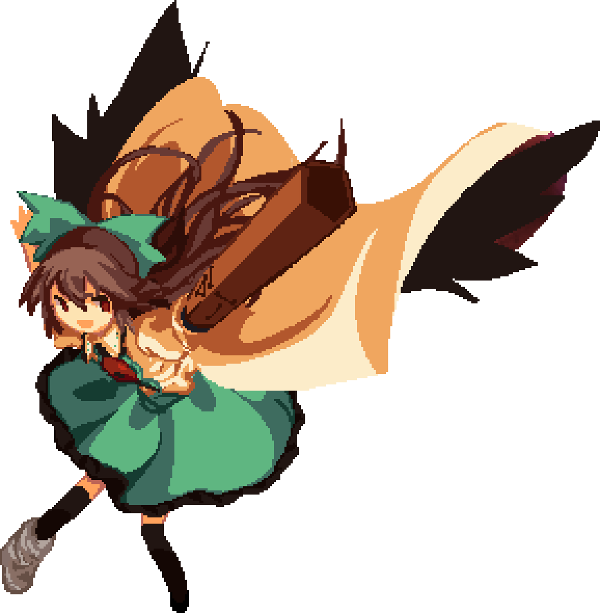 1girl, :d, arm_cannon, asymmetrical_footwear, black_socks, black_wings, bow, brown_hair